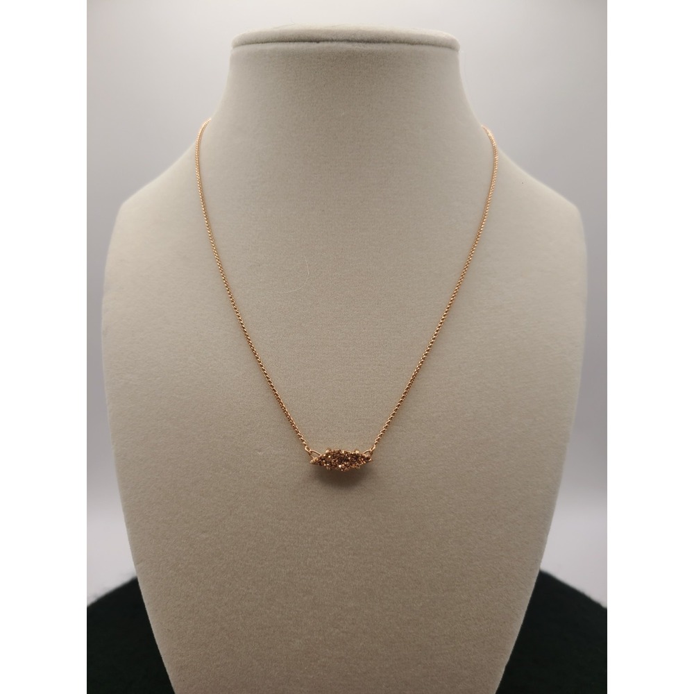Authentic Kendra Scott Ever Rose Gold Druzy Pendant Necklace